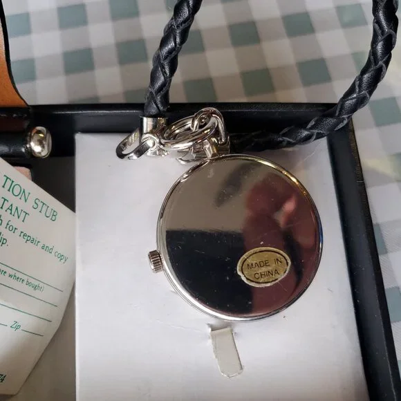 Croton Quartz Analog Pocket Watch Leather Pouch